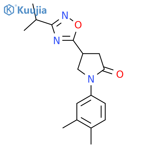 1-(3,4-dimethylphenyl)-4-3-(propan-2-yl)-1,2,4-oxadiazol-5-ylpyrrolidin-2-one structure
