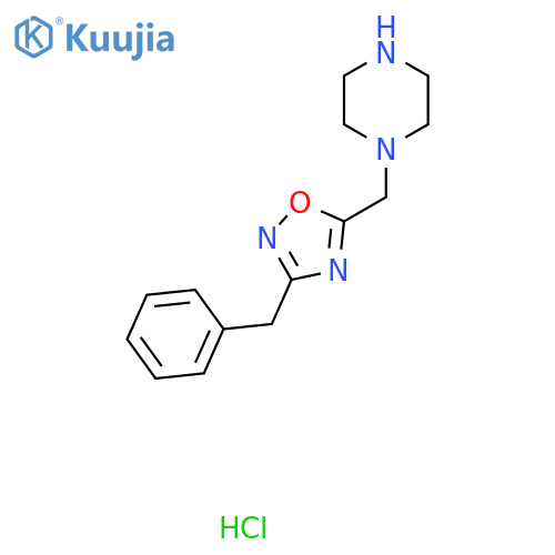 1-(3-benzyl-1,2,4-oxadiazol-5-yl)methylpiperazine hydrochloride structure