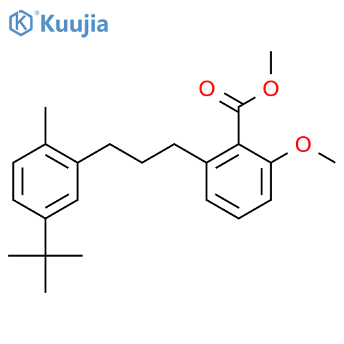 2-[3-(5-Tert-Butyl-2-methyl-phenyl)-propyl]-6-methoxy-benzoic acid methyl ester structure