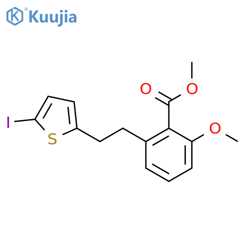 2-[2-(5-Iodo-thiophen-2-yl)-ethyl]-6-methoxy-benzoic acid methyl ester structure