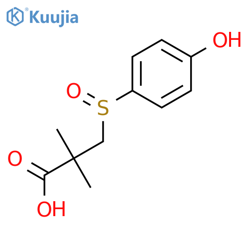 3-(4-Hydroxyphenyl)sulfinyl-2,2-dimethylpropanoic acid structure