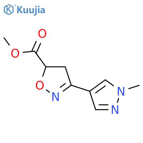 methyl 3-(1-methyl-1H-pyrazol-4-yl)-4,5-dihydro-1,2-oxazole-5-carboxylate structure