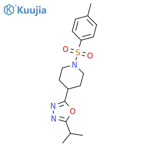 1-(4-methylbenzenesulfonyl)-4-5-(propan-2-yl)-1,3,4-oxadiazol-2-ylpiperidine structure