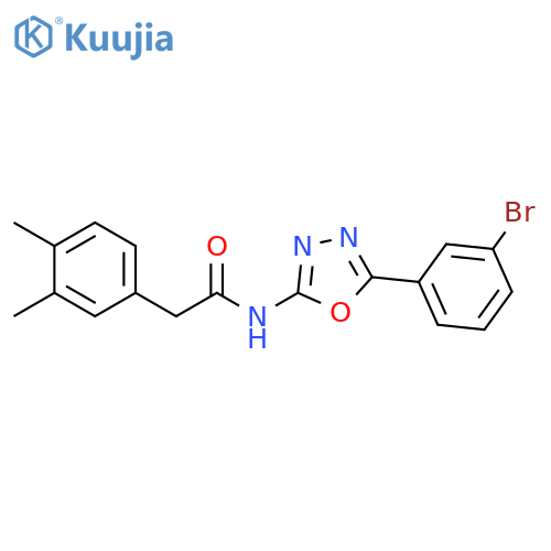 N-5-(3-bromophenyl)-1,3,4-oxadiazol-2-yl-2-(3,4-dimethylphenyl)acetamide structure