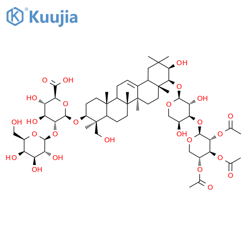 b-D-Glucopyranosiduronic acid, (3b,4b,21b,22b)-21,23-dihydroxy-22-[[3-O-(2,3,4-tri-O-acetyl-b-D-xylopyranosyl)-a-L-arabinopyranosyl]oxy]olean-12-en-3-yl2-O-b-D-galactopyranosyl- structure
