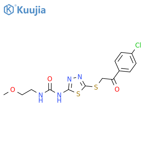 1-(5-{[2-(4-chlorophenyl)-2-oxoethyl]sulfanyl}-1,3,4-thiadiazol-2-yl)-3-(2-methoxyethyl)urea structure