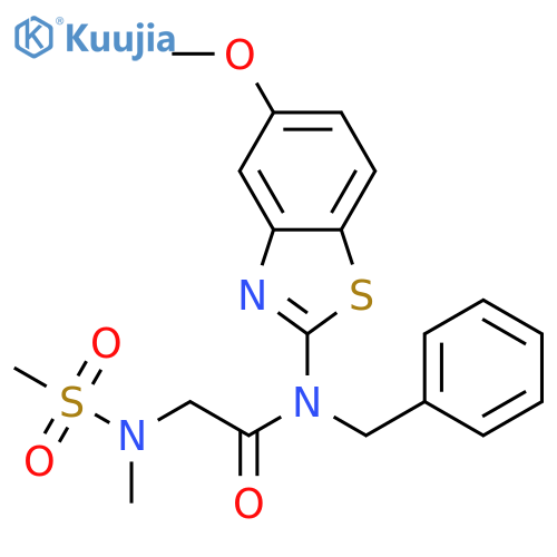 N-benzyl-N-(5-methoxy-1,3-benzothiazol-2-yl)-2-(N-methylmethanesulfonamido)acetamide structure