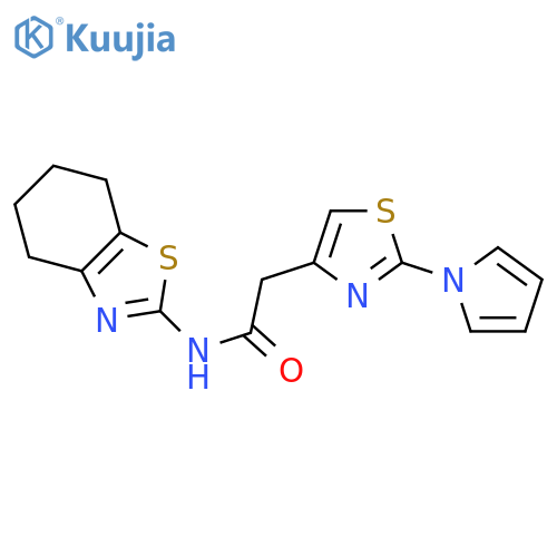 2-2-(1H-pyrrol-1-yl)-1,3-thiazol-4-yl-N-(4,5,6,7-tetrahydro-1,3-benzothiazol-2-yl)acetamide structure