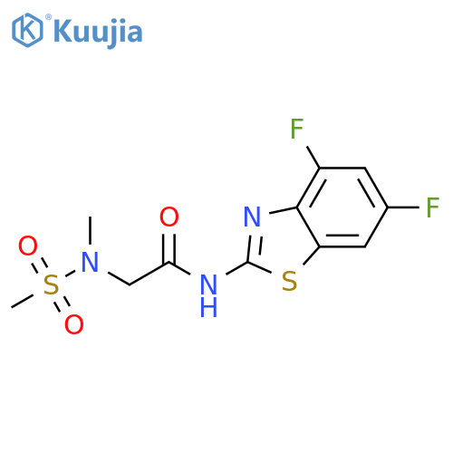 N-(4,6-difluoro-1,3-benzothiazol-2-yl)-2-(N-methylmethanesulfonamido)acetamide structure