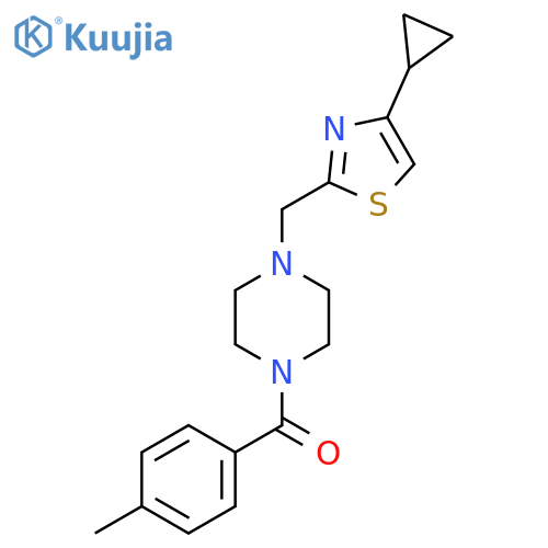 1-(4-cyclopropyl-1,3-thiazol-2-yl)methyl-4-(4-methylbenzoyl)piperazine structure