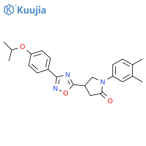 1-(3,4-dimethylphenyl)-4-{3-[4-(propan-2-yloxy)phenyl]-1,2,4-oxadiazol-5-yl}pyrrolidin-2-one structure