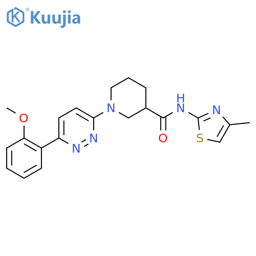 1-6-(2-methoxyphenyl)pyridazin-3-yl-N-(4-methyl-1,3-thiazol-2-yl)piperidine-3-carboxamide structure