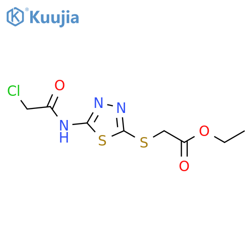 Ethyl 2-{5-(2-chloroacetamido)-1,3,4-thiadiazol-2-ylsulfanyl}acetate structure