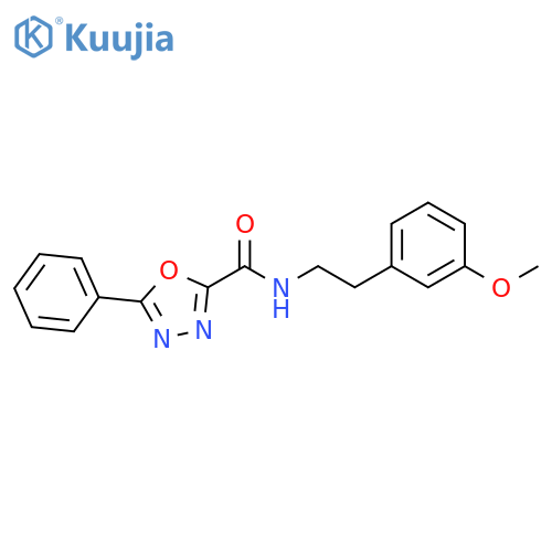 N-2-(3-methoxyphenyl)ethyl-5-phenyl-1,3,4-oxadiazole-2-carboxamide structure