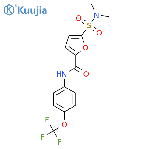5-(dimethylsulfamoyl)-N-4-(trifluoromethoxy)phenylfuran-2-carboxamide structure