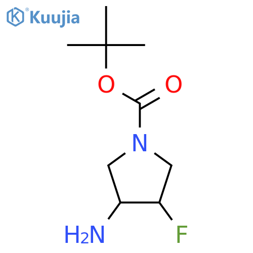 tert-butyl (3S,4R)-3-amino-4-fluoropyrrolidine-1-carboxylate structure