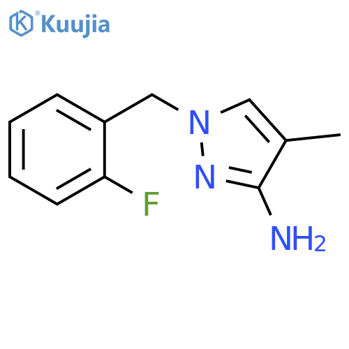 1-(2-fluorophenyl)methyl-4-methyl-1H-pyrazol-3-amine structure