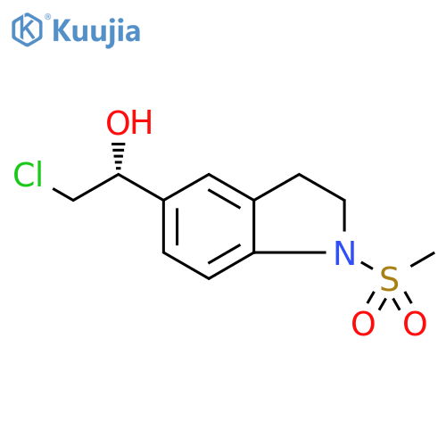 (1R)-2-chloro-1-(1-methanesulfonyl-2,3-dihydro-1H-indol-5-yl)ethan-1-ol structure