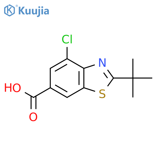 2-tert-butyl-4-chloro-1,3-benzothiazole-6-carboxylic acid structure