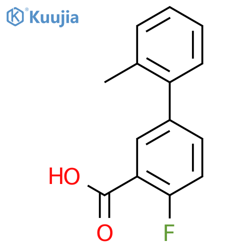 2-Fluoro-5-(2-methylphenyl)benzoic acid structure