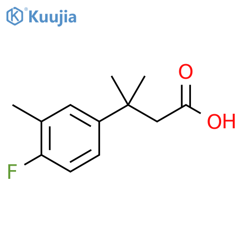 3-(4-fluoro-3-methylphenyl)-3-methylbutanoic acid structure