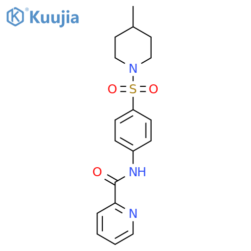 N-(4-(4-methylpiperidin-1-ylsulfonyl)phenyl)picolinamide structure