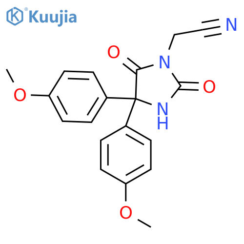 2-[4,4-Bis(4-methoxyphenyl)-2,5-dioxoimidazolidin-1-yl]acetonitrile structure
