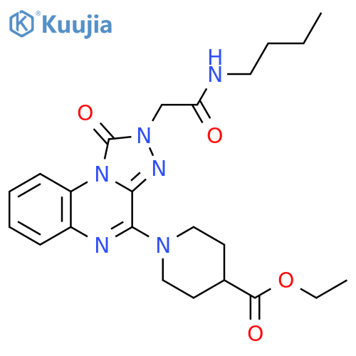 ethyl 1-{2-[(butylcarbamoyl)methyl]-1-oxo-1H,2H-[1,2,4]triazolo[4,3-a]quinoxalin-4-yl}piperidine-4-carboxylate structure