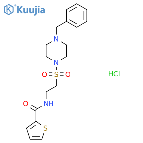 N-{2-(4-benzylpiperazin-1-yl)sulfonylethyl}thiophene-2-carboxamide hydrochloride structure