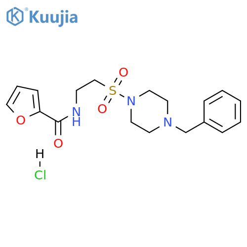 N-{2-[(4-benzylpiperazin-1-yl)sulfonyl]ethyl}furan-2-carboxamide hydrochloride structure