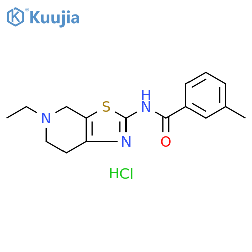 N-{5-ethyl-4H,5H,6H,7H-1,3thiazolo5,4-cpyridin-2-yl}-3-methylbenzamide hydrochloride structure