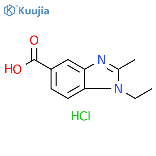 1-Ethyl-2-methyl-1H-benzoimidazole-5-carboxylicacid hydrochloride structure