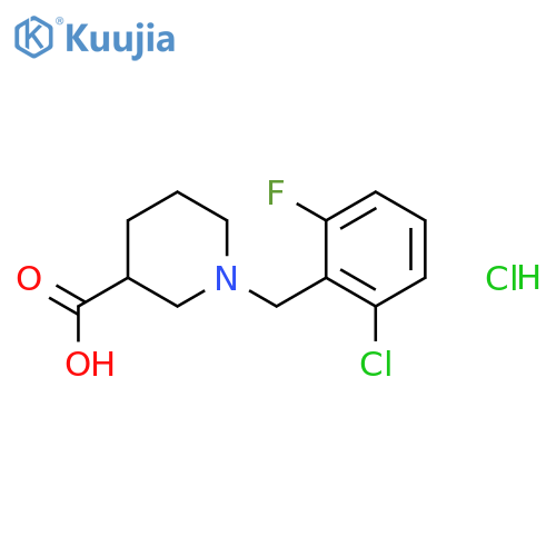 1-(2-Chloro-6-fluorobenzyl)piperidine-3-carboxylic acid hydrochloride structure
