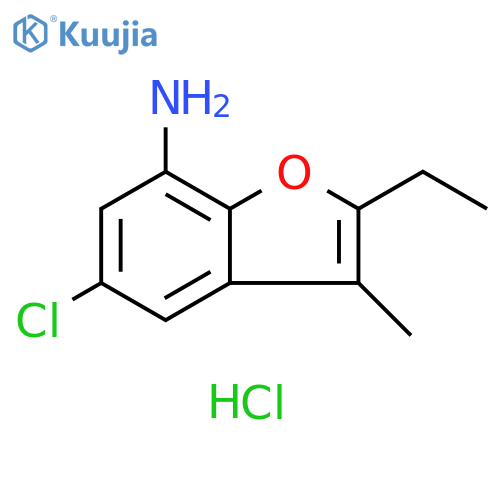5-Chloro-2-ethyl-3-methyl-1-benzofuran-7-aminehydrochloride structure