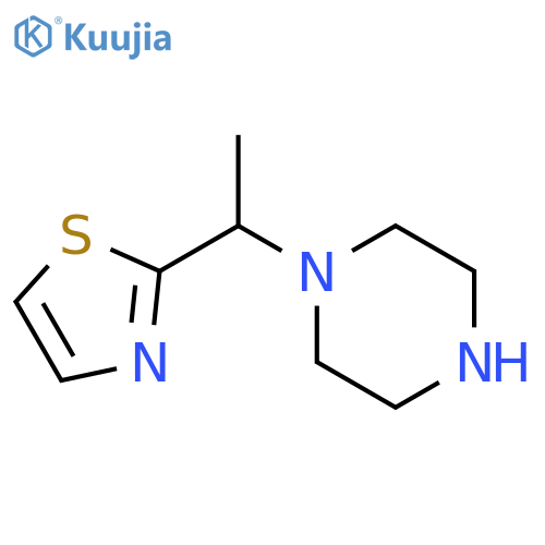 1-[1-(1,3-thiazol-2-yl)ethyl]piperazine structure