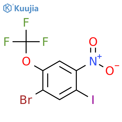 1-Bromo-5-iodo-4-nitro-2-(trifluoromethoxy)benzene structure