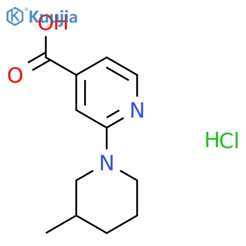 2-(3-Methylpiperidin-1-YL)pyridine-4-carboxylic acid hydrochloride structure