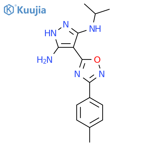 4-3-(4-methylphenyl)-1,2,4-oxadiazol-5-yl-N3-(propan-2-yl)-1H-pyrazole-3,5-diamine structure
