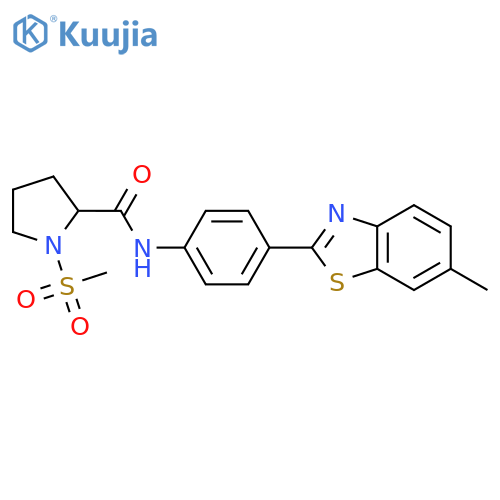 1-methanesulfonyl-N-4-(6-methyl-1,3-benzothiazol-2-yl)phenylpyrrolidine-2-carboxamide structure