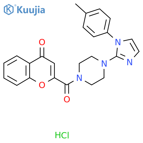 2-{4-1-(4-methylphenyl)-1H-imidazol-2-ylpiperazine-1-carbonyl}-4H-chromen-4-one hydrochloride structure