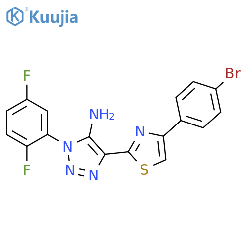 4-[4-(4-bromophenyl)-1,3-thiazol-2-yl]-1-(2,5-difluorophenyl)-1H-1,2,3-triazol-5-amine structure