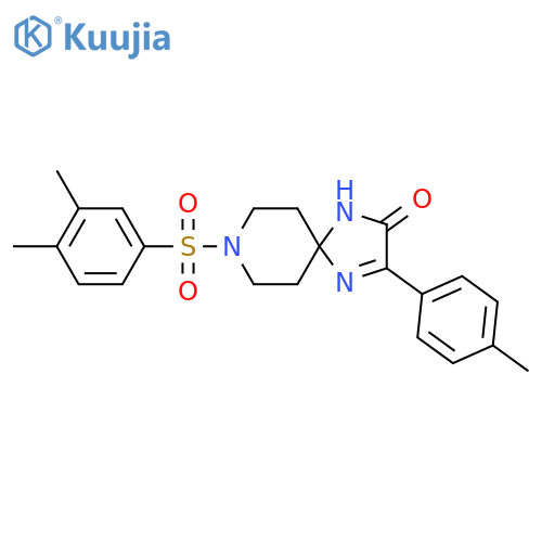 8-(3,4-dimethylbenzenesulfonyl)-3-(4-methylphenyl)-1,4,8-triazaspiro[4.5]dec-3-en-2-one structure