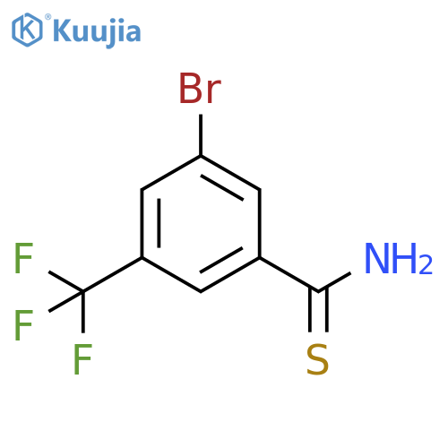 3-bromo-5-(trifluoromethyl)benzene-1-carbothioamide structure