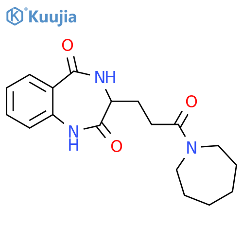 3-3-(azepan-1-yl)-3-oxopropyl-2,3,4,5-tetrahydro-1H-1,4-benzodiazepine-2,5-dione structure