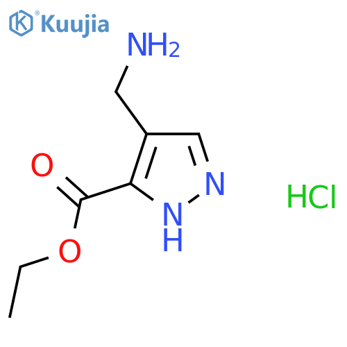 Ethyl 4-(aminomethyl)-1H-pyrazole-5-carboxylate;hydrochloride structure