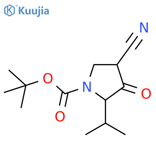 tert-butyl 4-cyano-3-oxo-2-propan-2-ylpyrrolidine-1-carboxylate structure