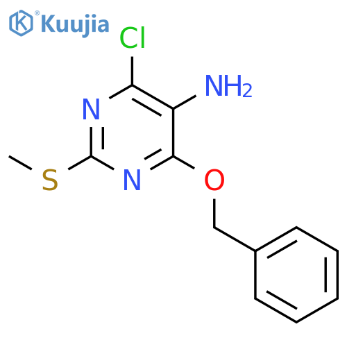 4-(Benzyloxy)-6-chloro-2-(methylthio)pyrimidin-5-amine structure