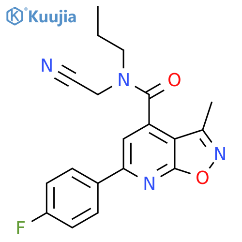 N-(cyanomethyl)-6-(4-fluorophenyl)-3-methyl-N-propyl-[1,2]oxazolo[5,4-b]pyridine-4-carboxamide structure