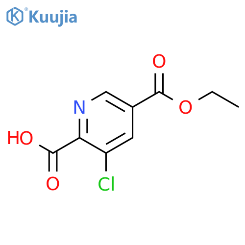 3-chloro-5-(ethoxycarbonyl)pyridine-2-carboxylic acid structure
