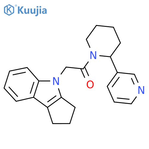 2-{1H,2H,3H,4H-cyclopentabindol-4-yl}-1-2-(pyridin-3-yl)piperidin-1-ylethan-1-one structure